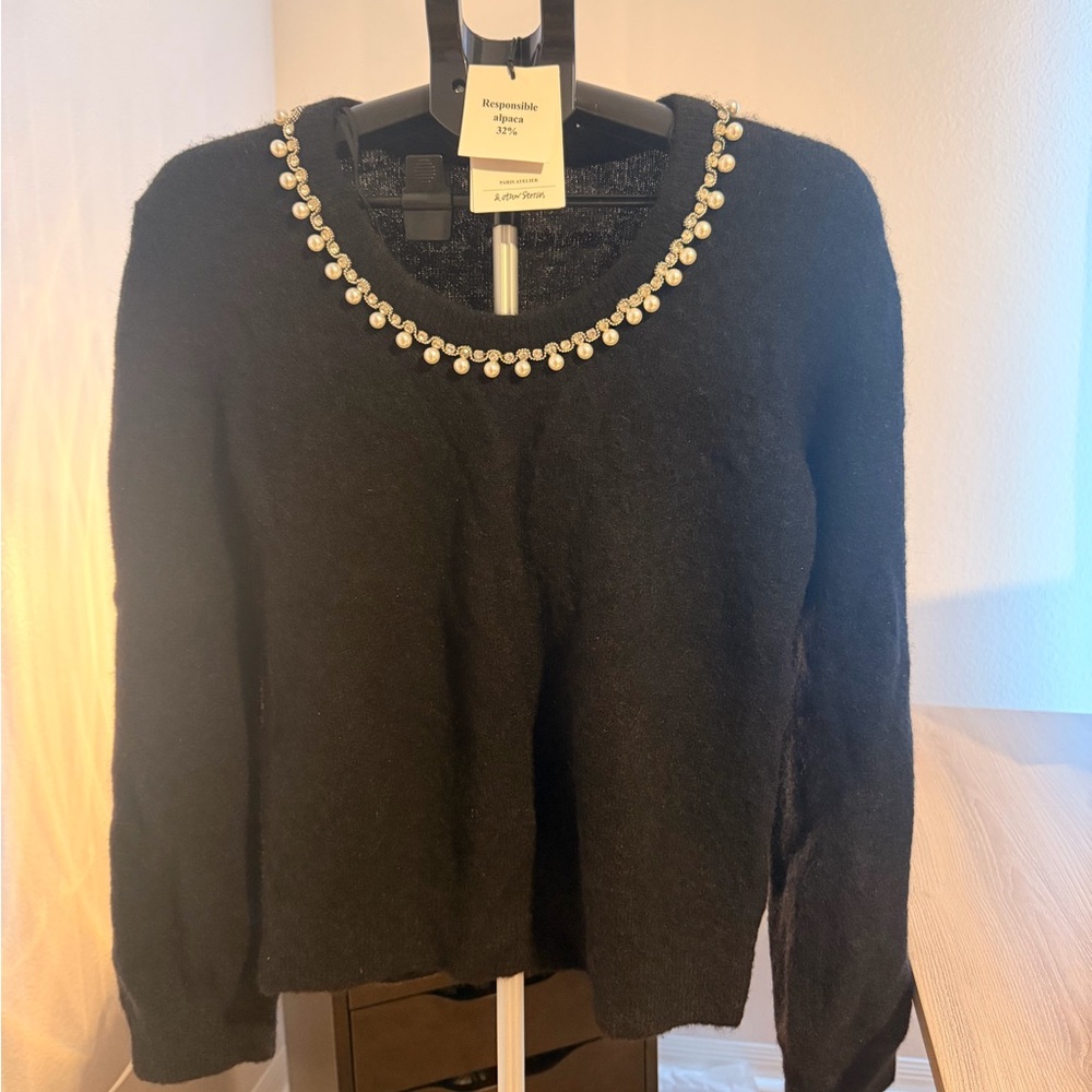 & Other Stories Pearl Detail Sweater NWT
